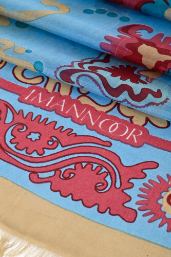 Life Turquoise Silk Voile Shawl - Imannoor (4)