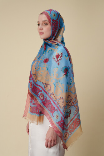 Life Turquoise Silk Voile Shawl 