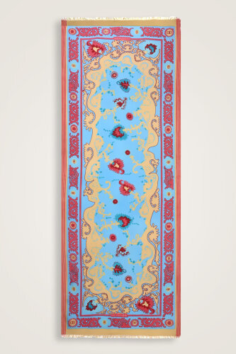 Life Turquoise Silk Voile Shawl - Imannoor (2)