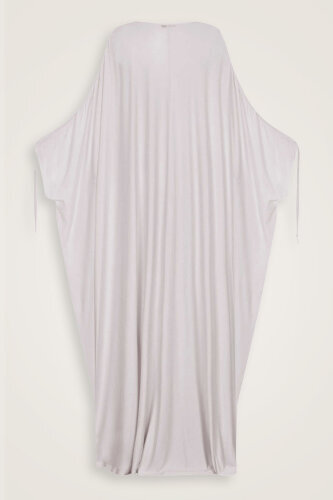 Light Stone Combed Cotton Abaya - 2
