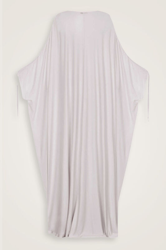 Light Stone Combed Cotton Abaya - 2