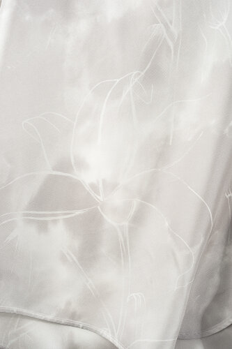 Lilies in Bloom Silver Twill Silk Sleeveless Blouse - 2