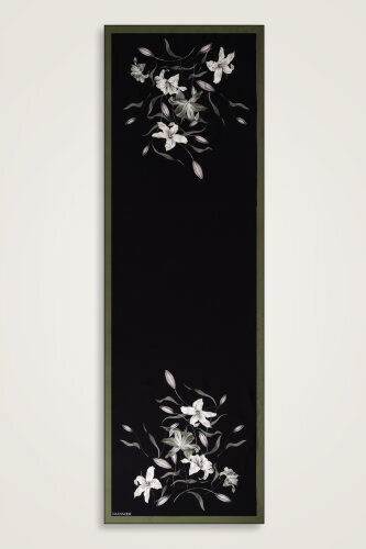 Lily Black-Green Silk Dress Shawl - 2