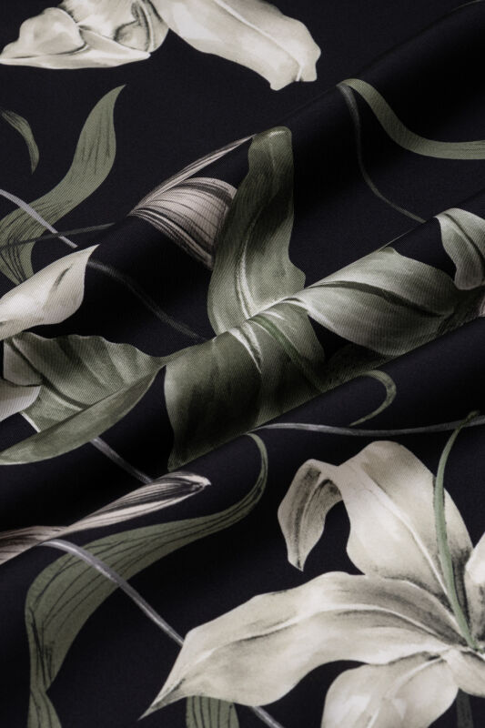 Lily Black-Green Silk Scarf - 4