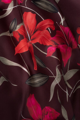 Lily Burgundy Twill Silk Shirt Shawl - Imannoor (3)