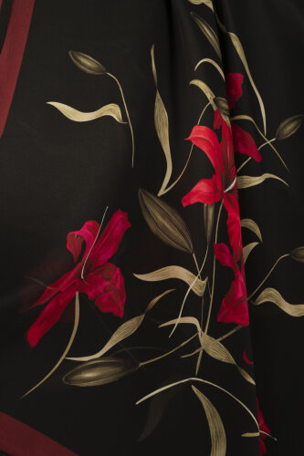 Lily Burgundy Twill Silk Shirt Shawl - Imannoor (1)