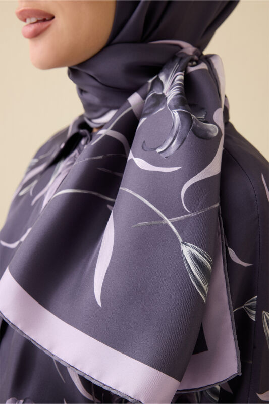 Lily Purple Silk Dress Shawl - 3