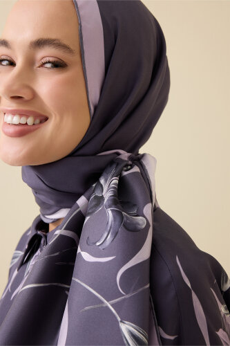 Lily Purple Silk Dress Shawl - 5