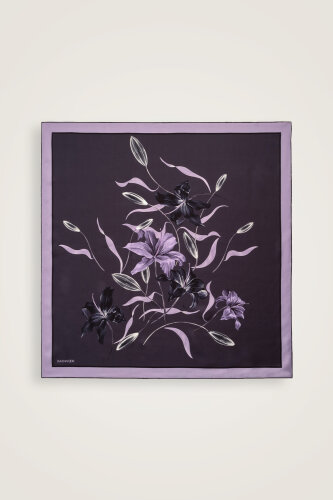 Lily Purple Silk Scarf 
