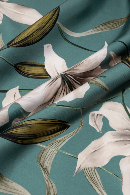 Lily Turquoise Silk Scarf - 4