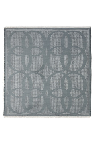 Logo-4 Wool Silk Scarf Mint 