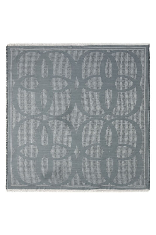 Logo-4 Wool Silk Scarf Mint - 1