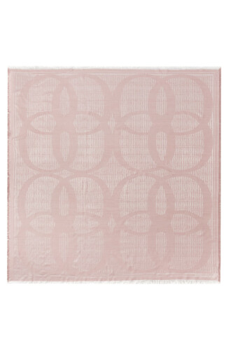 Logo-4 Wool Silk Scarf Pink 
