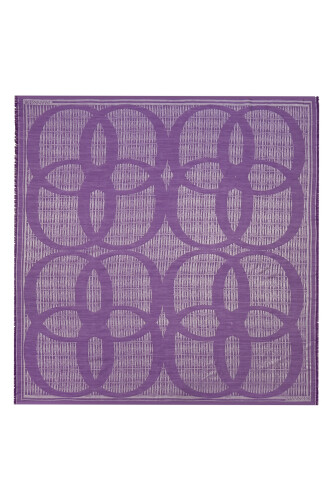 Logo-4 Wool Silk Shawl Purple 
