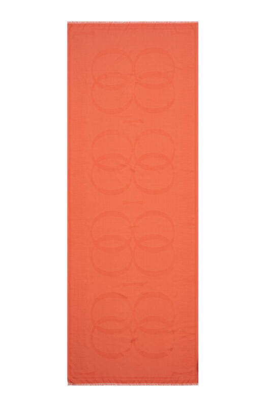 Logo 8 Cotton Silk Shawl Orange - 1