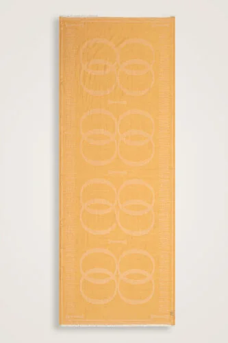 Logo 8 Cotton Silk Shawl Yellow - 1