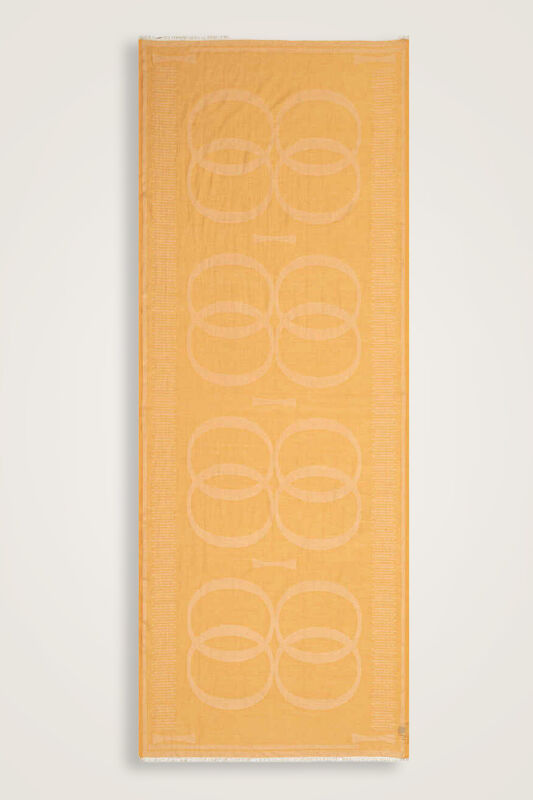 Logo 8 Cotton Silk Shawl Yellow - 1