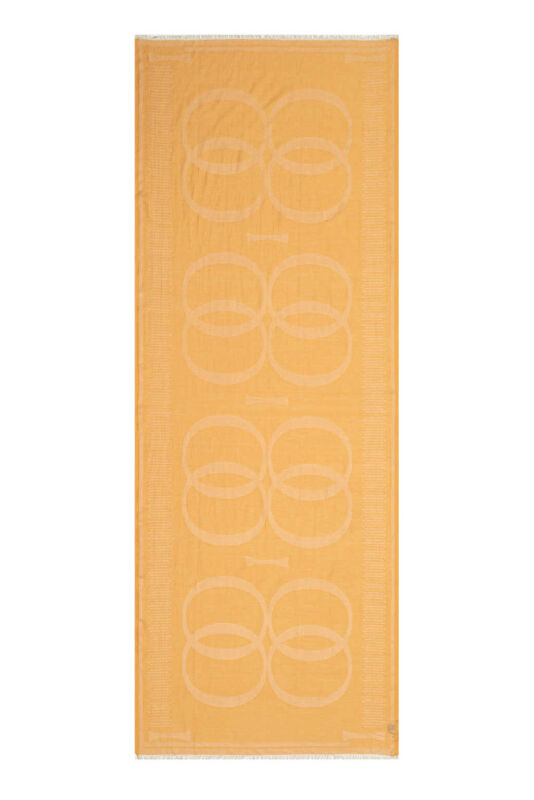 Logo 8 Cotton Silk Shawl Yellow - 1