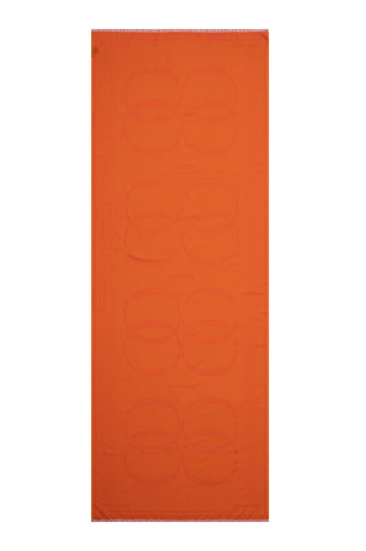 Logo 8 Kiremit Pamuk İpek Şal 80x210 - 1