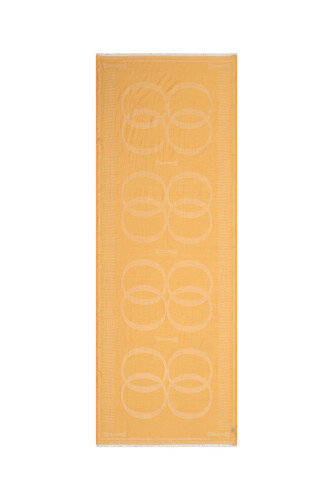 Logo 8 Sarı Pamuk İpek Şal 80x210 
