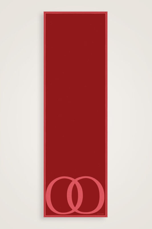 Logo Noor Kırmızı Krep İpek Şal 70x210 - 1