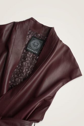 Long Burgundy Leather Vest - Imannoor (3)