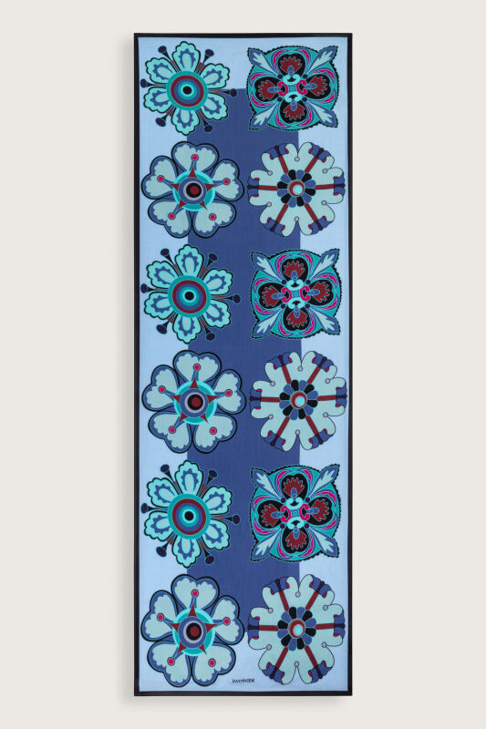 Lotus Blue Floss Viscose Shawl - 2