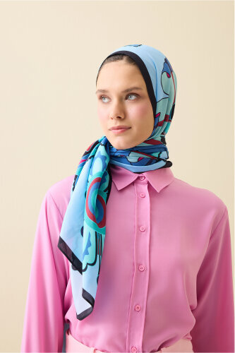 Lotus Blue Floss Viscose Shawl 