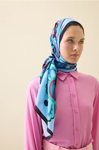 Lotus Blue Floss Viscose Shawl - 5