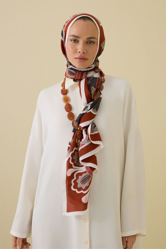 Lotus Cinnamon Floss Viscose Shawl - 5