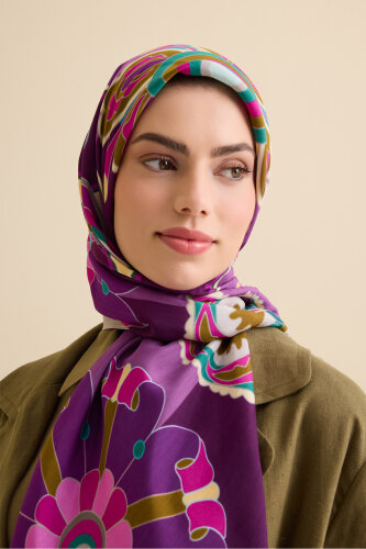 Lotus Damson Viscose Shawl - 3