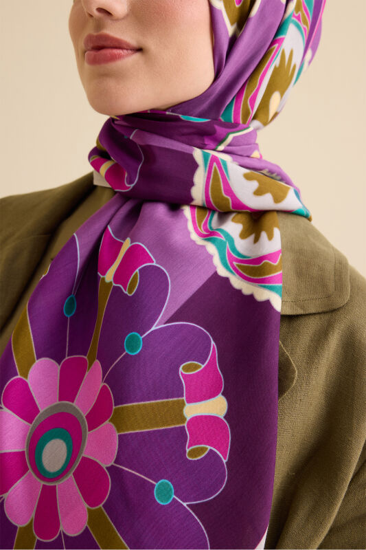 Lotus Damson Viscose Shawl - 5