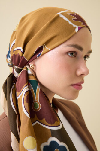 Lotus Khaki Floss Viscose Shawl - 3