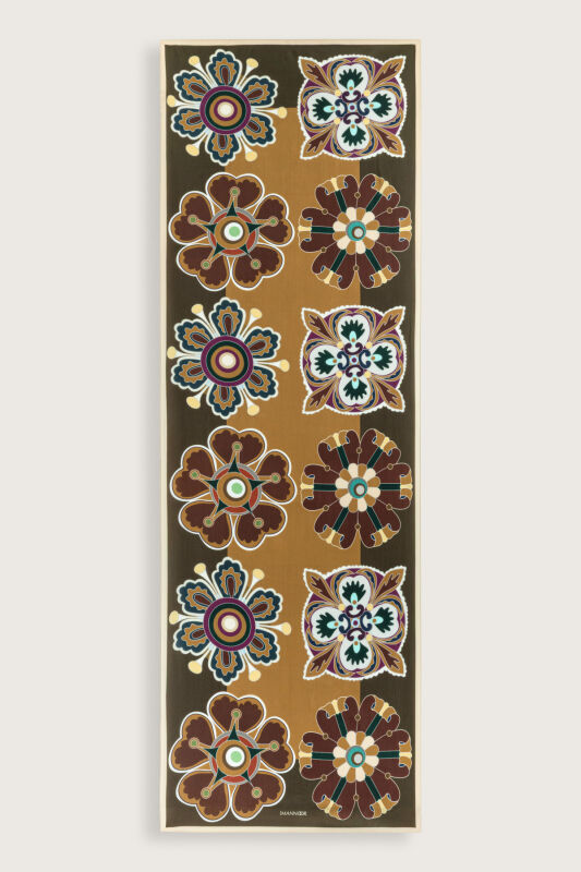 Lotus Khaki Floss Viscose Shawl - 2