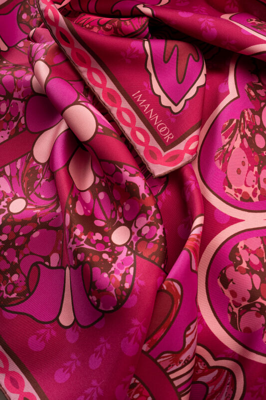 Lotus Pink Silk Twill Scarf - 4