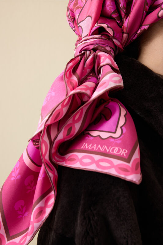 Lotus Pink Silk Twill Scarf - 5