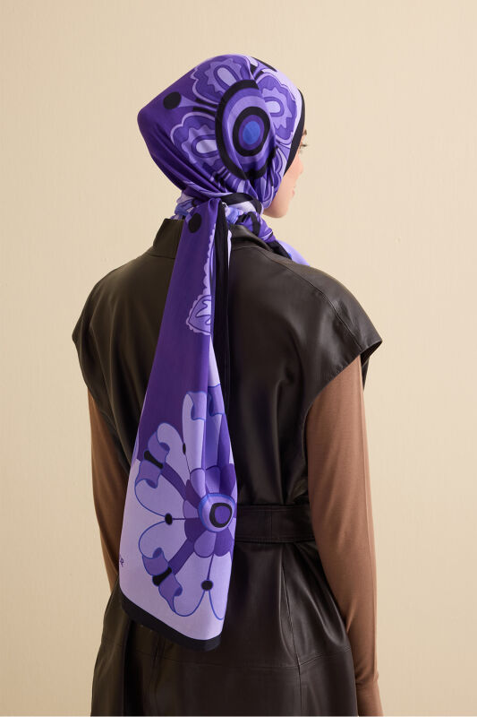 Lotus Purple Floss Viscose Shawl - 3