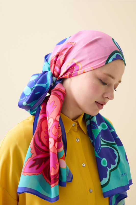 Lotus Turquoise Floss Viscose Shawl - 3