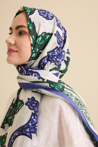 Love Ivy Green Cotton Silk Shawl - Imannoor