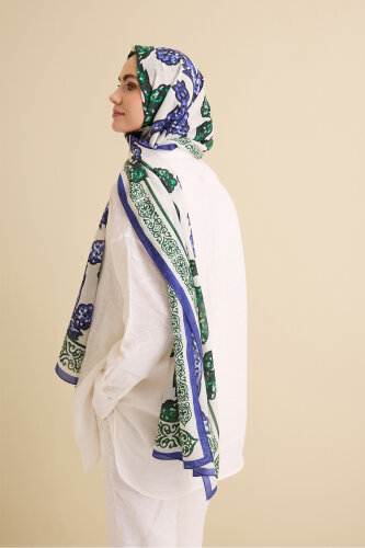 Love Ivy Green Cotton Silk Shawl - 5