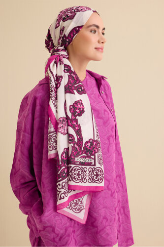 Love Ivy Pink Cotton Silk Shawl - Imannoor