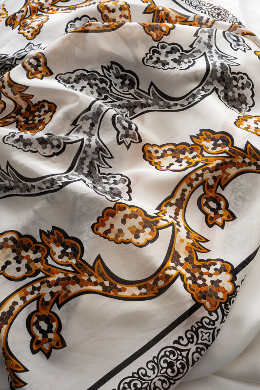 Love Ivy Yellow Cotton Silk Shawl - 4