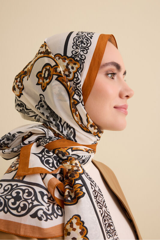 Love Ivy Yellow Cotton Silk Shawl - 3