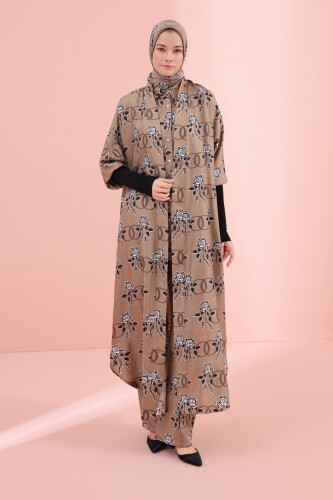 Love Knitted Sleeve Mink Silk Twill Kimono - 5