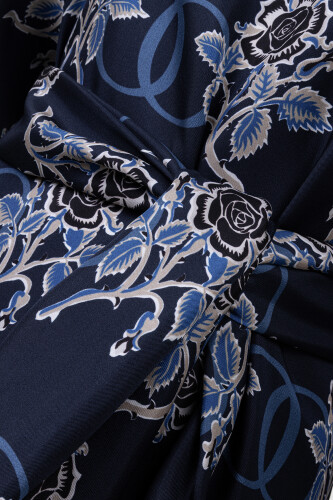 Love Pattern Oil Silk Dress - 2