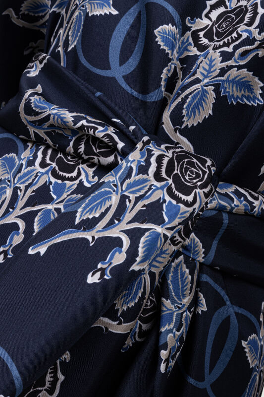 Love Pattern Oil Silk Dress - 2