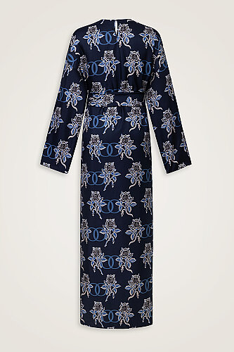 Love Pattern Oil Silk Dress - 3