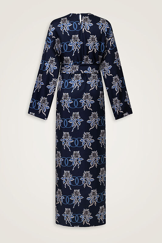 Love Pattern Oil Silk Dress - 3