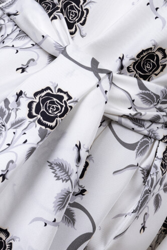 Love Pattern White Silk Dress - 2
