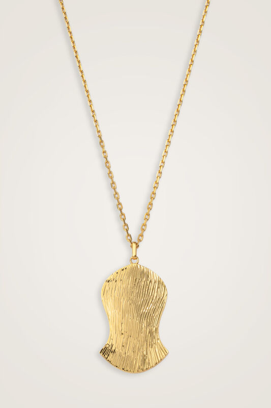 Lover's Footprint Large Gold Plated Silver Necklace - 1